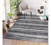 TAPISO Ritz Tapis Poils Ras Antidérapant Lavable Moderne Bleu Marine Gris Rayé Tapis Salon Chambre Salle à Manger Entrée OEKO-TEX 160 x 220 cm