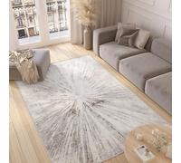 TAPISO Valley Tapis Poil Court Moderne Crème Marron Gris Motif Abstrait Moucheté Rayures Tapis Salon Chambre Adulte Salle à Manger Bureau Oeko-TEX Résistant 160 x 220 cm