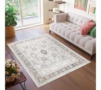 TAPISO Valley Tapis Poil Court Traditionnel Vintage Marron Crème Gris Moucheté Motif Ornamental Bordure Tapis Salon Chambre Salle à Manger Bureau Oeko-TEX Résistant 200 x 300 cm