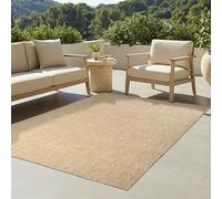 TAPISO Yucana Tapis d'Extérieur Tissage Plat Robuste Résistant aux Rayons UV Imperméable Tapis Intérieur & Extérieur Balcon Terrasse Crème Beige Mélangé Moderne 200 x 290 cm