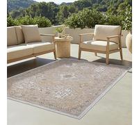 TAPISO Yucana Tapis d'Extérieur Tissage Plat Robuste Résistant aux Rayons UV Imperméable Tapis Intérieur & Extérieur Balcon Terrasse Jardin Gris Gris Foncé Motifs Abstraits Moderne 200 x 300 cm