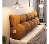 Tapissé Tête lit Chevet Triangle Méridienne Dossier Coussin triangulaire Oreillers de lecture pour le soutien dos du lit avec housse amovible en Velours côtelé,Marron,150x23x50cm