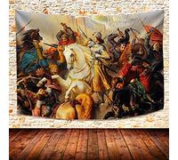 Tapisserie Art Médiéval Français Sainte Jeanne D'Arc Guerre Européenne Art Classique Collection Antique Vintage Tapestry Coloré Tenture Murale Vintage Tapisserie Murale Pour Fête 130X152CM