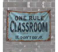 Tapisserie avec mots rustiques pour salle de classe : One Rule - Don't Do It! Tapisserie pour chambre d'adolescent Tapisserie murale pour chambre d'adolescent (100 x 150 cm)