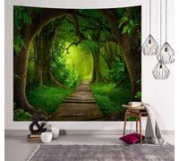Tapisserie avec paysage naturel, forêt, plage, lac, arbres, nuages de pierre, tapisserie, vue esthétique, tapisserie pour chambre, salon (200 cm x 150 cm,couleur 11)