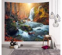 Tapisserie avec paysage naturel, forêt, plage, lac, arbres, nuages de pierre, tapisserie, vue esthétique, tapisserie pour chambre, salon (200 cm x 150 cm,couleur 5)