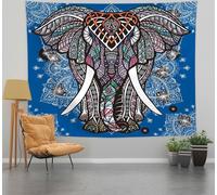 Tapisserie Boho Eléphant Hippie Bohème Tenture Esthétique Psychédélique Style Indien Petite Tapisserie Pour Chambre Résidence Bureau Accueil Décoration (150 cm x 130 cm,Couleur 4)