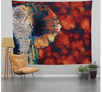 Tapisserie Boho Eléphant Hippie Bohème Tenture Esthétique Psychédélique Style Indien Petite Tapisserie Pour Chambre Résidence Bureau Accueil Décoration (150 cm x 130 cm,Couleur 8)