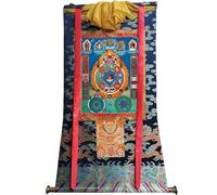 Tapisserie Bouddhiste Thangka Impression giclée d'art Thangka tibétain, Tapisserie Bouddhiste encadrée à la Main, tenture Murale Multicolore(Frame Color 8)