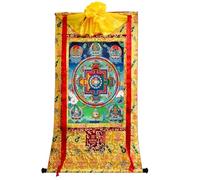 Tapisserie Bouddhiste Thangka Impression giclée Thangka Mandala tibétaine, Cadre Mural Bouddhiste, Multicolore, Plusieurs Tailles(Frame Color 2)