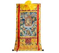 Tapisserie Bouddhiste Thangka Impression giclée Thangka tibétaine encadrée à la Main, décoration Murale Bouddhiste Multicolore, Plusieurs Tailles(Frame Color 2)