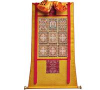 Tapisserie Bouddhiste Thangka Impression numérique giclée Vajradhatu Mandala Thangka, décoration Murale Bouddhiste encadrée, Multicolore, Plusieurs Tailles(Frame Color 5)