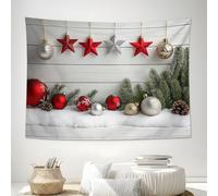 Tapisserie Boules D'Étoiles, Éléments De Noël Tapisserie Murale Esthétique Pour Chambre à Coucher Pour Chambre à Coucher Dortoir Décoration Murale 100x75cm, Multicolore