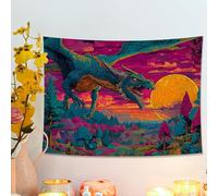 Tapisserie colorée dragon et coucher de soleil, art fantastique, tenture murale, tapisserie vibrante esthétique pour chambre à coucher, salon, dortoir, 101,6 x 76,2 cm