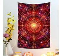Tapisserie cosmique mandala rouge violet, art mural céleste pour décoration de chambre bohème, tapisserie mystique esthétique pour salon, chambre à coucher, espace de méditation, 76,2 x 101,6 cm