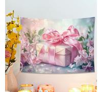 Tapisserie de boîte cadeau motif pêche, décoration murale florale pour l'esthétique printanière, parfaite pour chambre à coucher, salon, dortoir, 101,6 x 76,2 cm