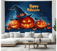 Tapisserie de Chapeau de sorcière citrouille, tapisseries de Noël d'Halloween, tapisserie de Conception de dessins animés, tapisseries murale pour chambre à coucher 70x100cm Château de citrouilles