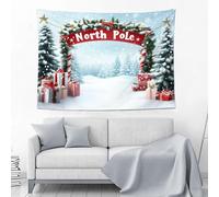 Tapisserie De Fond Du Pôle Nord Pour Photographie - Coffret Cadeau Forest Town Tapisseries D'Hiver Tenture Murale De Vacances Et Fournitures Pour La Maison Chambre Salon Dortoir Décoration De Fête