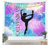 Tapisserie de gymnastique - Taille S - Gymnastique - Belle silhouette - Couverture murale pour chambre à coucher - Graffiti abstrait - Art mural pour enfants - Bleu et violet