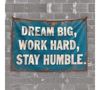 Tapisserie décorative de bar d'extérieur Dream Big, Work Hard, Stay Humble. Décoration de bar d'extérieur Kawaii (100 x 150 cm)