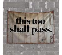 Tapisserie décorative de bar d'extérieur This Too Shall Pass. Tapisserie amusante pour bar avec mots (75 x 100 cm)