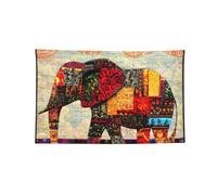 Tapisserie décorative en polyester à 4 œillets - 61 x 91 cm | Drapeaux extérieurs imprimés éléphant africain patchwork pour mur extérieur porte maison fond