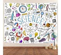 Tapisserie d'éducation scientifique, formules scientifiques et calculs en physique et mathématiques, chimie, biologie ou astronomie, tapisserie murale de style vintage, salle de classe, appartement