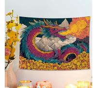 Tapisserie Dragon Coloré, Fantaisie Mystique Tenture Murale pour Chambre Bohème Salon Dortoir Décor 101,6 x 76,2 cm