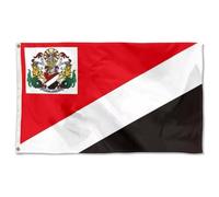 Tapisserie drapeau Principality of Sealand - 9,1 x 1,5 m - Couleurs vives - Double couture - En polyester (imprimé double face)