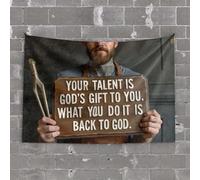 Tapisserie esthétique « Your Talent Is God's Gift To You ». What You Do It Is Back To God. Tapisserie amusante pour décoration d'intérieur, décoration de porte de chambre à coucher (75 x 100 cm)