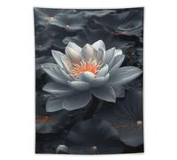 Tapisserie étonnante de lotus, concept d'art spirituel, méditation, yoga, polyester, moderne, esthétique, décoration murale pour la maison, la chambre à coucher, le salon, le dortoir, tissu 60"x80"