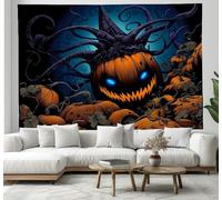 Tapisserie Halloween,Bizarre et effrayant citrouille effrayante,Décoration Murale pour la Décoration de la Fête de la Photographie 130x150cm