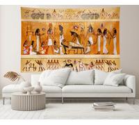 Tapisserie Histoire De L'Égypte Antique Peinture Du Processus De Momification Dieux Égyptiens, Mythologie Sculptures Hiéroglyphiques Tapisseries Tapestry Décoration Tenture Murale Pour 130X152CM