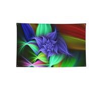 Tapisserie horizontale imprimée florale abstraite, drapeau durable pour intérieur et extérieur pour fraternités et festivals