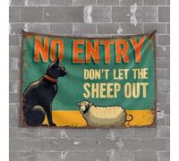 Tapisserie humoristique avec inscription « Man Cave Bar No Entry. Don't Let The Sheep Out » - Décoration de cuisine ou de porte de chambre à coucher (75 x 100 cm)