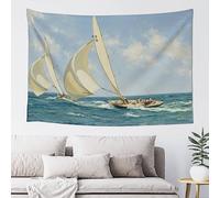Tapisserie imprimée de bateau à voilier, tapisseries de fête, bannière murale pour salon, chambre à coucher, dortoir, décoration d'intérieur - 152,4 x 101,6 cm