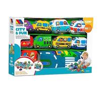 Molto Tapiz Blandito City And Fun With 9 Cloth Vehicles Becomes A Suitcase Multicolore