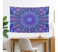 Tapisserie mandala violette, décoration murale mystique pour salon, chambre à coucher, décoration bohème, art spirituel pour la méditation 152,4 x 127 cm