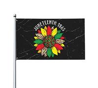 Tapisserie murale 3x5 pi, 19 juin 1865, Juneteenth, Tournesol, Drapeau noir africain, Drapeau de la liberté, Joyeuse fête de Juneteenth, Maison, Jardin