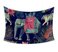 Tapisserie murale à suspendre, pour salon, chambre à coucher, dortoir, décoration d'intérieur, 101,6 x 152,4 cm (l x L), 130 x 152,4 cm, éléphant tigre Thaïlande