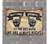 Tapisserie murale Always Right : gentlemen and women unite Tapestry Man Cave Decor and Accessories Bar Man Cave Decor (75 x 100 cm)
