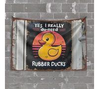 Tapisserie murale amusante en caoutchouc motif canard : « Yes I Really Do Need Ducks » - Décoration de chambre d'université (75 x 100 cm)
