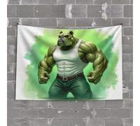 Tapisserie murale Art vert Bulldog : The Ultimate Power Tapisserie Man Cave Decor and Accessories Bar Man Cave Decor (100 x 150 cm)