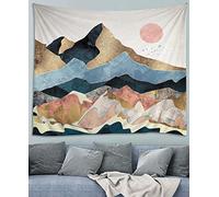 Tapisserie murale colorée à suspendre - Paysage nature - Soleil rose pastel - Awesocrafts - Pour chambre à coucher, collège, dortoir, salon - Décoration murale (coucher du soleil, 150 x 200 cm)