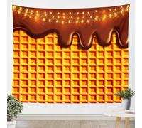 Tapisserie Murale Crème Glacée 200x200 cm, Tenture Murale Chocolat, Tissu à Impression 3D, Décoration d'Art, Couverture Murale pour Maison Salon Chambre Dortoir a/5594