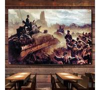 Tapisserie murale Deadly Cobra Strike - Drapeau de la Seconde Guerre mondiale - Affiches et impressions militaires historiques - Bannière murale - Tableau mural sur toile pour chambre, bureau