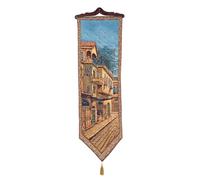 Tapisserie Murale Décorative Perlé à la Main - Quartier Traditionnel Levantin - Tenture Murale Artisanale avec Support Bois - Décoration Murale Orientale Chic pour Salon ou Chambre - 30 cm x 100 cm