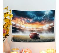 Tapisserie murale décorative pour salon, salle de jeux, fête, 101,6 x 76,2 cm - Bleu avec orange - Nuit de match de football