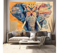 Tapisserie Murale Éléphant Ethnique, Animal Bohèmel Impression 3D, Tapisserie De Fenêtre Et De Porte Pour Salon Chambre Dortoir Fond De Fête (150X230Cm)