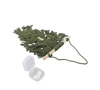 Tapisserie murale en macramé faite à la main avec ornements en bois, corde en coton, décoration bohème pour chambre à coucher, chambre d'enfant, dortoir, prête à être accrochée (vert)